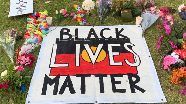 A vigil in Alice Springs for Kumanjayi Walker, shot in the Northern Territory by police.