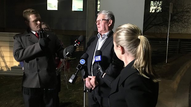 Deputy director general at Canberra Hospital Chris Bone speaks to media after the incident.