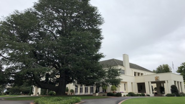 A current view of Government House and the deodar tree under which, according to local legend, both a boy and a diamond are buried.