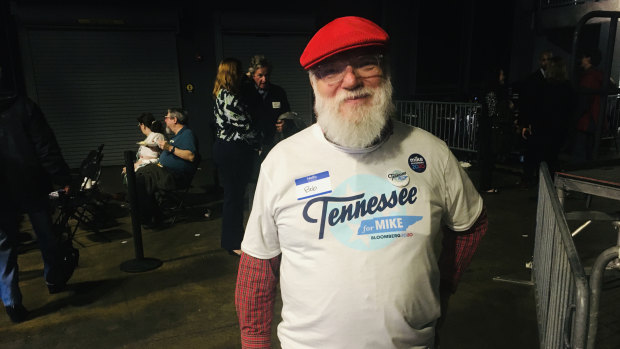 Mike Bloomberg supporter Bob Allen at a campaign event in Nashville, Tennessee.