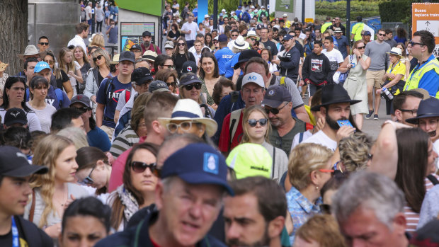 More than 40,000 people flocked to Melbourne Park for the first day of Australian Open play.