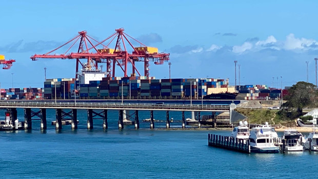 The Kota Legit docked at Fremantle Port.