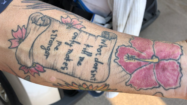 The tattoo on the inside of Kenny Bontz's left forearm.