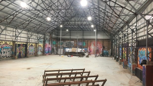 Inside the old Skate Arena, soon to become Red Hill Cinemas. 