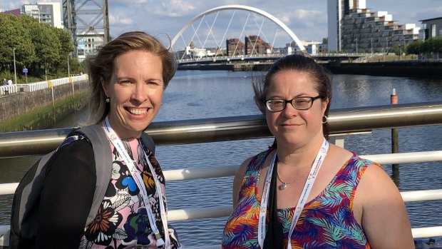 Elizabeth Callinan, left, with Claire-May Minett in Glasgow.