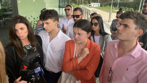 Renae Marsden’s family address the media on Wednesday outside the  Coroner's Court in Lidcombe.