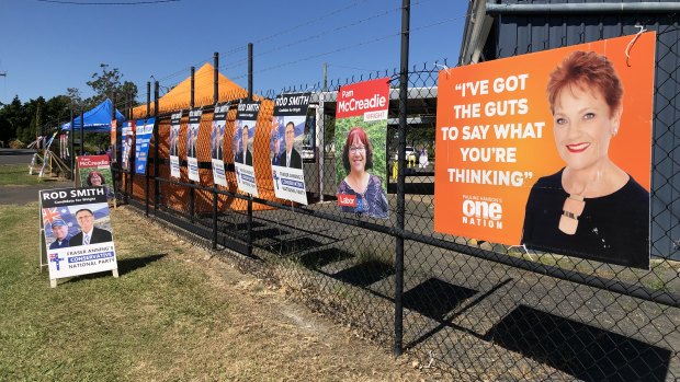 Several voters spoke of their support for One Nation at the Gatton pre-polling booth.
