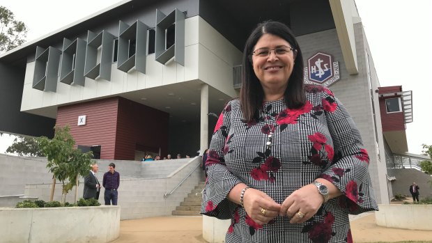 Education Minister Grace Grace at Ipswich State High School’s new performing arts complex on Wednesday.