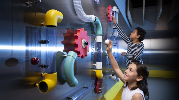 The Gravity Run exhibit allows visitors to test out different consequences of gravity.