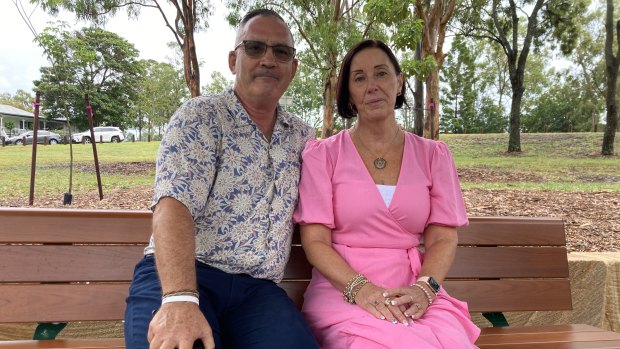 Hannah’s parents Sue and Lloyd Clarke at Hannah’s Place - a park renamed in her honour - in Camp Hill.