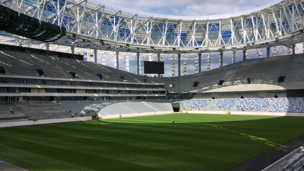 Grand stands: The Nizhny Novgorod stadium, built for the 2018 World Cup in Russia.