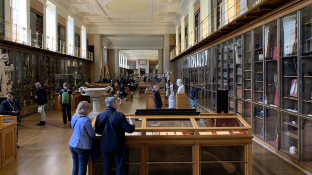 The Enlightenment Gallery at the British Museum, displays items obtained by explorers, including the “Gweagal Shield” . 