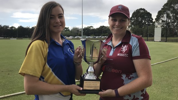 Emma Greenhalgh (Western District-UC) and Sarah Staples (North Canberra-Gungahlin) ahead of the Cricket ACT Lynne O’Meara Cup final.