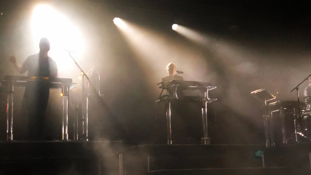 Rufus Du Sol played to a packed Fremantle crowd on Friday night. 
