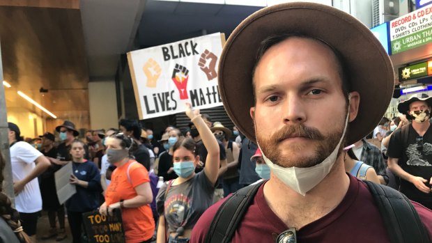 Ben Carter from Brisbane said he joined the protest to show support to groups asking for black justice.