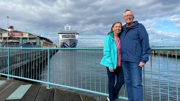 Americans Tom and Jan Gurnee, who have taken 130 cruises before, arrived in Melbourne on the Coral Princess on Thursday morning.