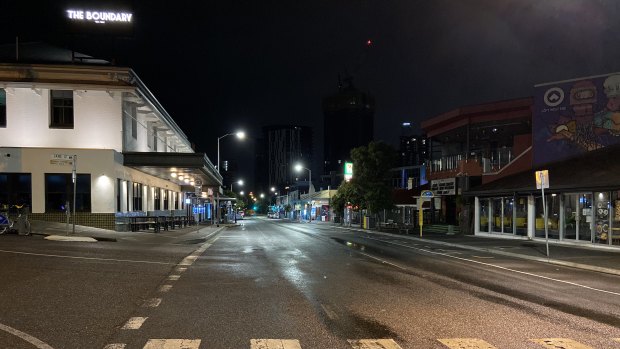 The Boundary Hotel and other West End venues were all empty on Friday night.