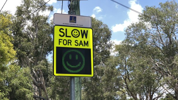 Brisbane City Council Slow for SAM sign.