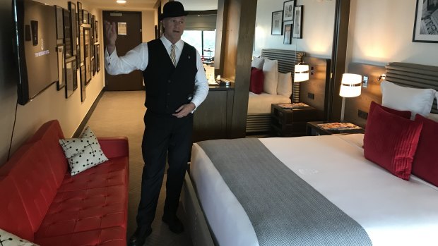 Zacharia Powers, Bell Captain at the Watergate Hotel, takes celebrities and everyday guests on tours of the 'Scandal Room'. 