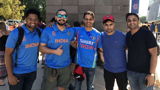 Sumukh Karanth (far left) is fulfilling a 'lifelong' dream by attending this year's Test match. 