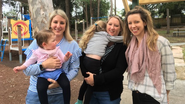 Mansfield families have been hit with Brisbane's biggest rate rise in the 2018-19 budget, with parents (from left) Sinead Higgins, Larissa McCrea and Phoebe Francey concerned about the flow-on effects.