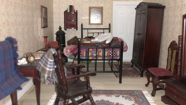 One of the 56 fully furnished rooms in Mrs Putnin's 'pride and joy', her dollhouse.