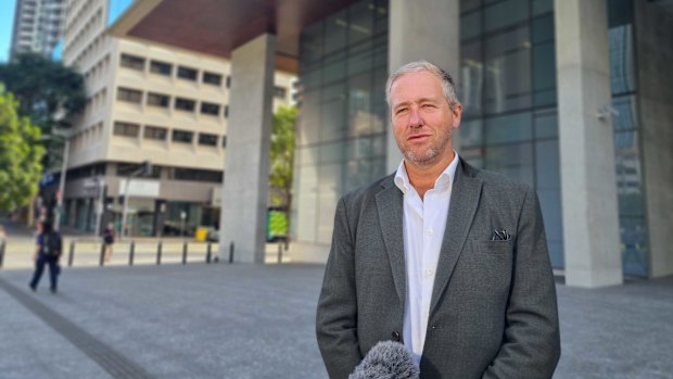Ben Cannon, Toutai Kefu’s neighbour, speaks outside the Court of Appeal on Friday.
