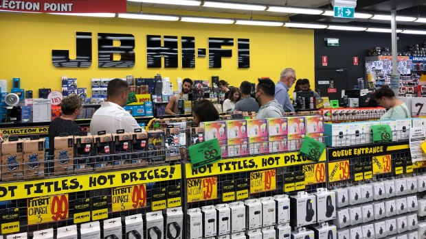 JB Hi-Fi has seen a huge jump in third-quarter sales as shoppers rush to kit out their home offices.