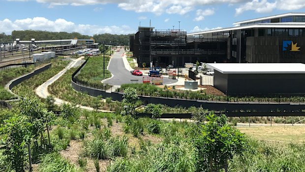 The new University of the Sunshine Coast Petrie campus on Old Gympie Road beside the train station.