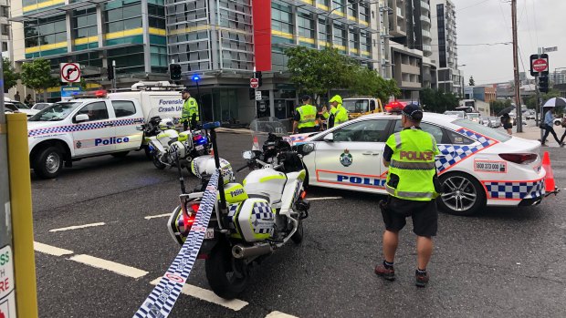 A motorcyclist is in a critical condition after a collision with a truck in South Bank on Wednesday morning.