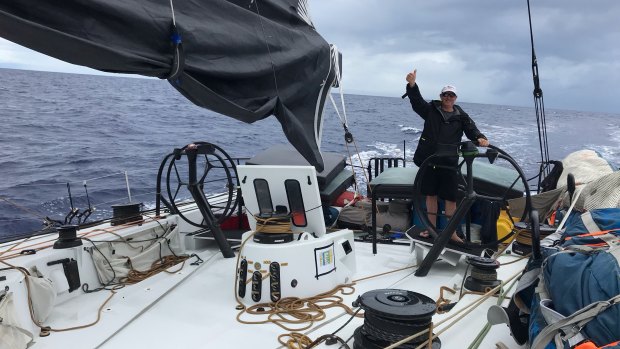 Heyes and seven other delivery crew members sailed 25 days straight from San Diego to Brisbane to deliver his boat, the 80-foot Stefan Hair, for the Boxing Day race.