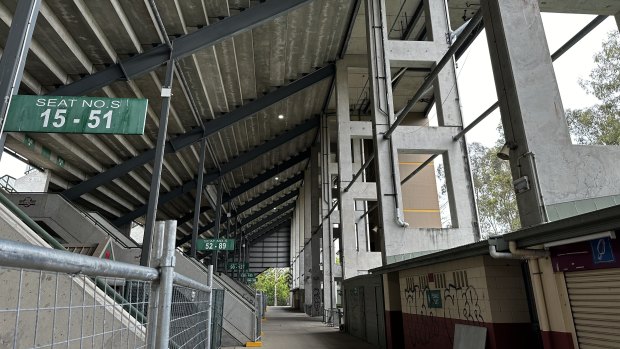 Beneath Ballymore’s eastern stand.