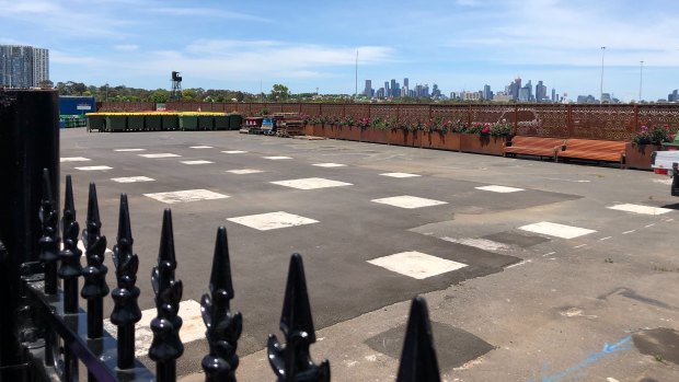 The Birdcage precinct at Flemington is usually heaving. This year it was empty. 