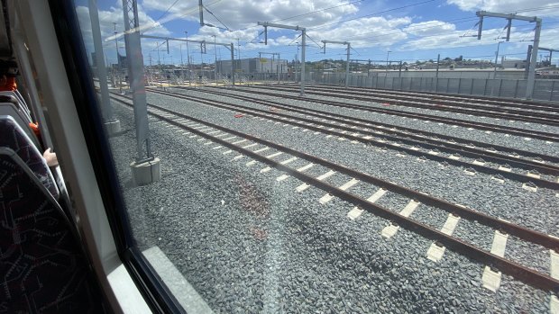 It doesn’t look like much, but it is Brisbane’s new train holding yard - one of two main yards that will house the trains needed to run the high-frequency underground rail line in Brisbane.