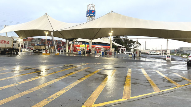 The United petrol station in Port Melbourne, on the way out of Melbourne towards Geelong.