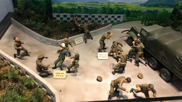 A diorama of  ‘‘The Axe Murder Incident" in the Joint Security Area.