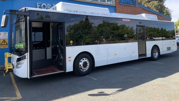 Electric buses made by Chinese company Yutong, similar to this one trialled in the ACT, will soon hit the streets of Brisbane.