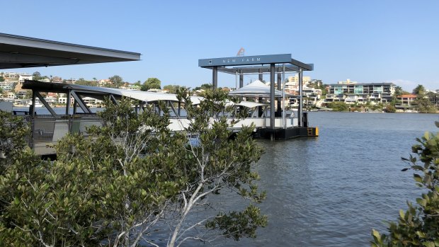 The current New Farm Park ferry terminal, which will be closed from April 16 to late 2018.