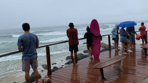 Snapper Rocks at Rainbow Bay, the Gold Coast, where heavy rain is forecast.