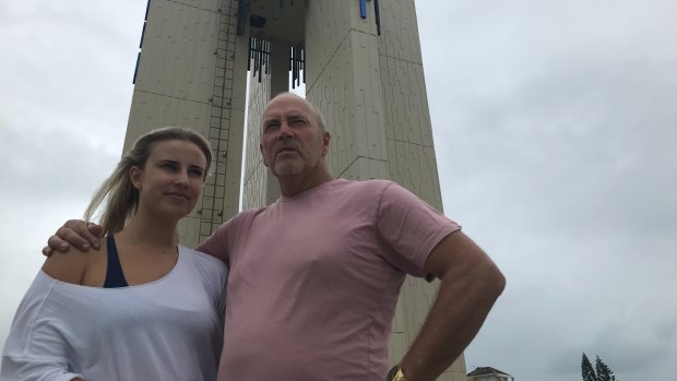 Coolangatta trader Steve Archdeacon and daughter Ali at Point Danger said many businesses will not get benefits from the payroll tax waiver while staff are not working.