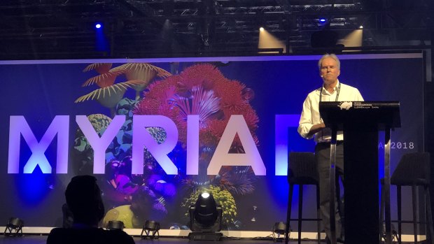 Bob Sharpless presenting at the Myriad Festival in Brisbane.