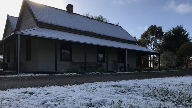 Snow has fallen as low as Trentham this weekend. 