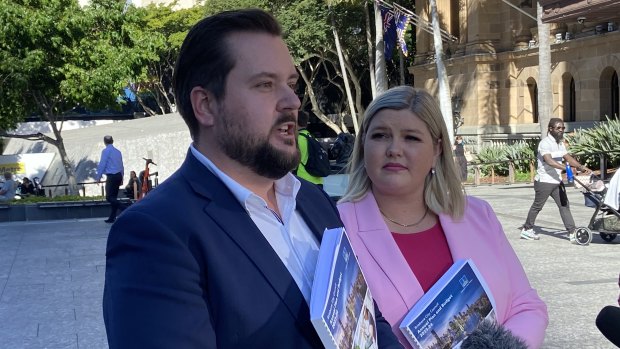 Brisbane City Council opposition leader Jared Cassidy and deputy leader Lucy Collier criticise the priorities of the LNP’s 2023-24 budget.