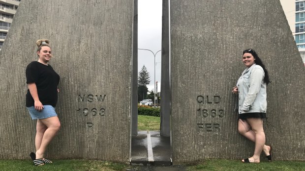 Elleasha Anderson and Teejay Sectney worried for their jobs as they walked past the Queensland-New South Wales border.