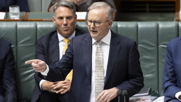 Albanese at question time on Tuesday.