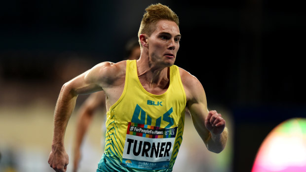 Australian James Turner taking out gold in the men's T36 100m race in Dubai.