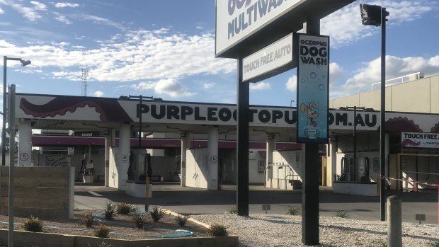 The Purple Octopus Multiwash Car Wash and Dog Wash in Hoppers Crossing, where a man was fined for washing his car on Thursday morning.
