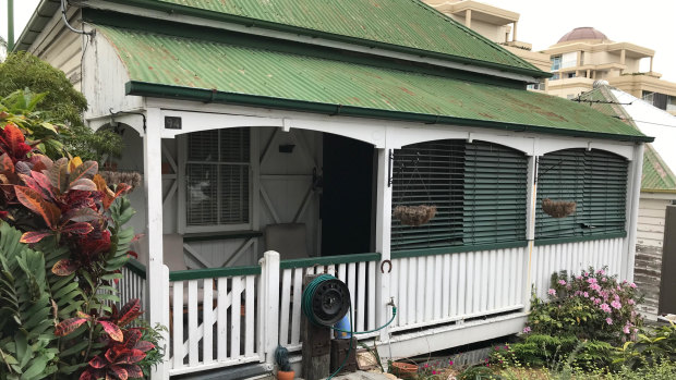 One of the three timber homes on Kangaroo Point's Lambert Street which will be shifted elsewhere if the development approval gets the go ahead.