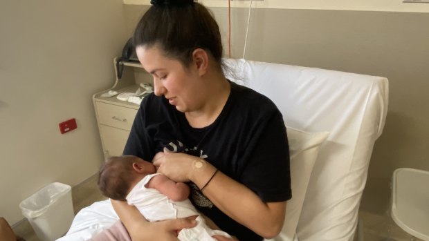 Issie Dewberry gave birth to her son Matteo at Inverell Hospital via induction because the obstetrician was about to go on leave and no other hospital could take her. 