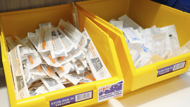 Medical supplies at the safe injecting room.